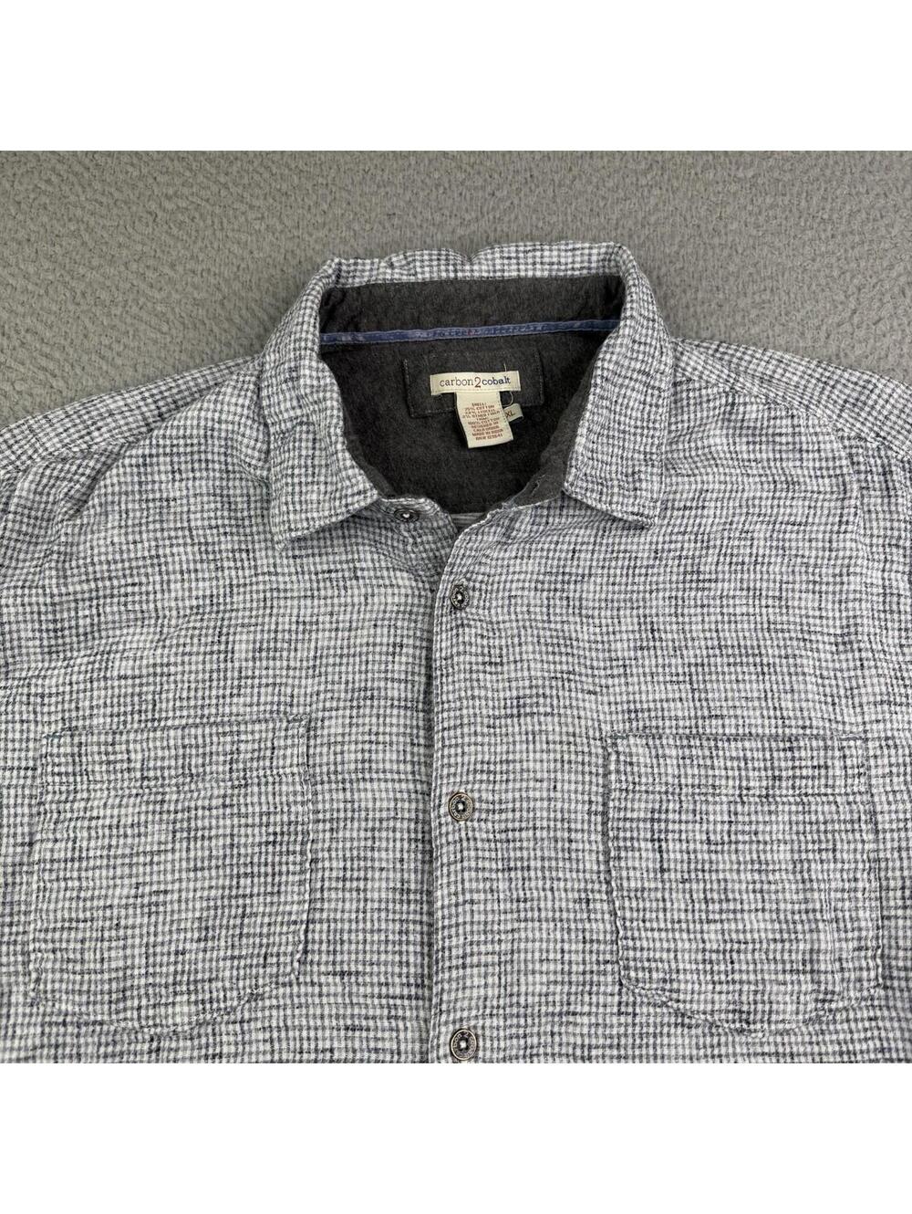 Carbon 2 Cobalt White Blue Check Flannel Shirt Long Sleeve Button Up Men's XL